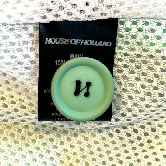 House of Holland Oversized Belted Ripstop Green Blazer 4 $575 Retail - Picture 10 of 11